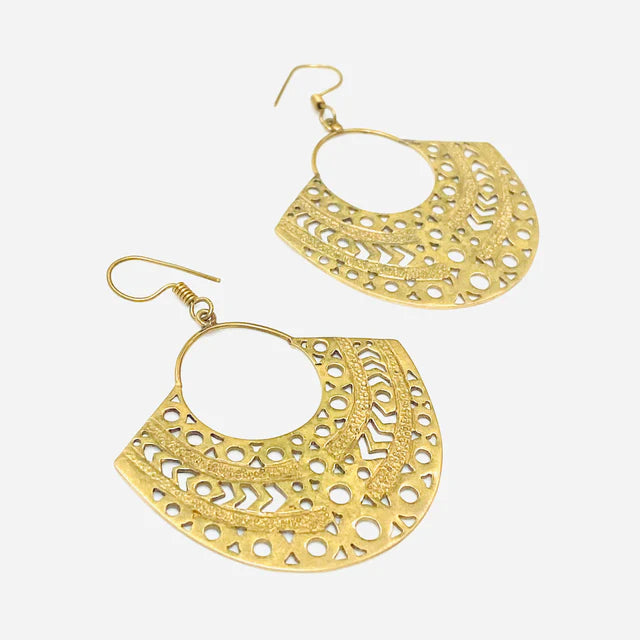 Love not Fear-Nefertiti Brass Earrings